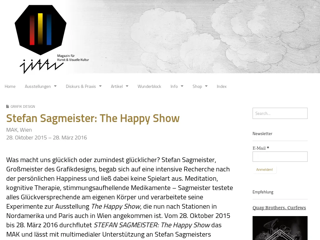 Jitter .Magazin - Stefan Sagmeister: The Happy Show