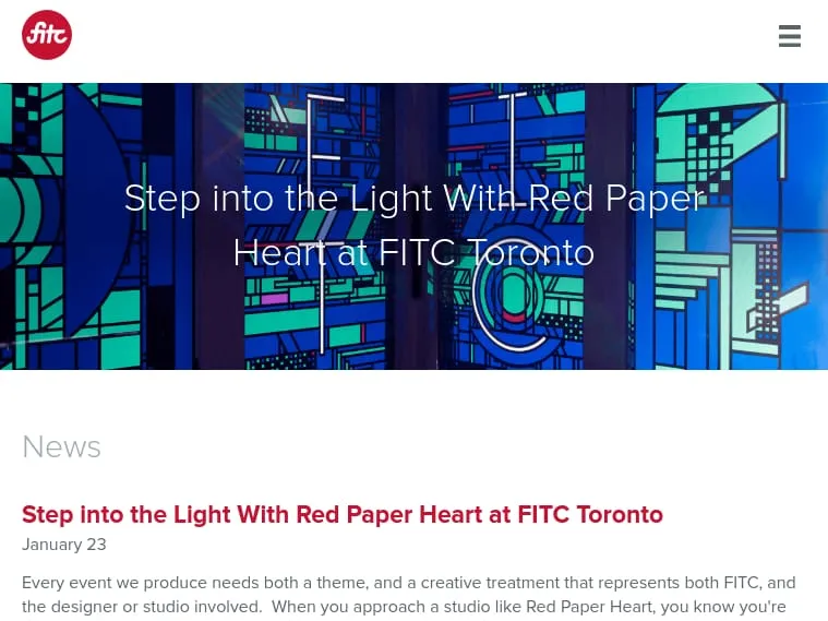 FITC - Step into the Light With Red Paper Heart at FITC Toronto FITC - Step into the Light With Red Paper Heart at FITC Toronto